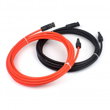 Câble De Rallonge Pour Panneau Solaire Avec Connecteur Mc4 Rouge + Noir Jeu  De 2 Pièces, 3M